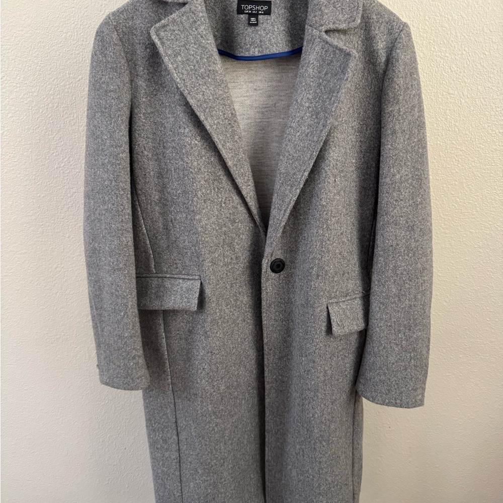 Topshop Gray and Blue Coat